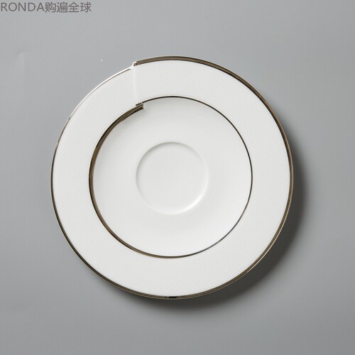 德国立体镶边陶瓷咖啡杯托碟17cm