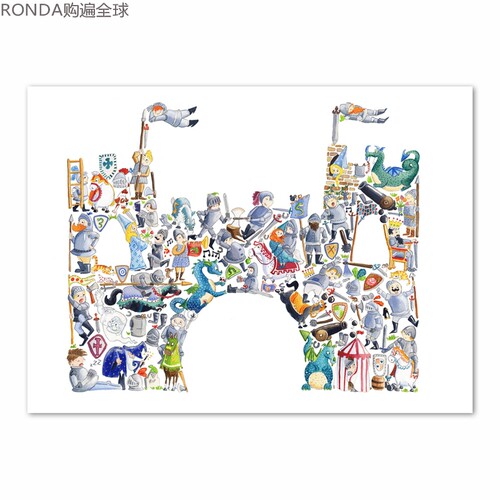 英国儿童房城堡装饰画