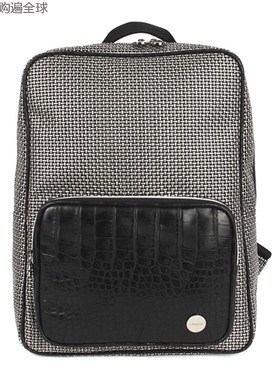 韩国进口 ELUNANI 简约白领时尚轻巧防潮双肩包 男女士背包 黑色