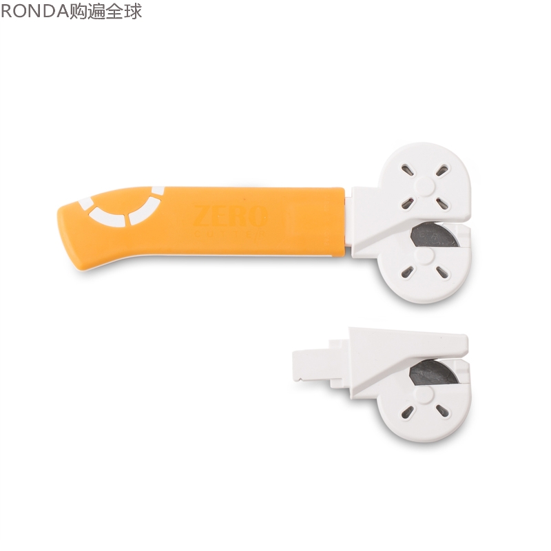 韩国进口ZERO CUTTER可换刀头滚轮式锋利剪纸安全剪刀美工刀 橙色