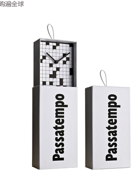 意大利CREATIVANDO硬纸板客厅创意小挂钟 白色记忆盒子里的钟表