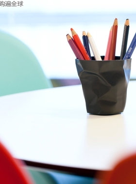 丹麦进口essey Pen Pen红点设计奖简约创意时尚褶皱笔筒黑色10cm