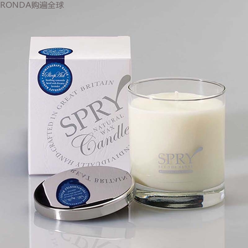英国进口spry candles玻璃杯60小时大豆蜡精油香薰蜡烛室内香氛
