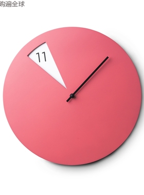 意大利进口Sabrina Fossi现代简约创意客厅装饰挂钟钟表 粉色30cm