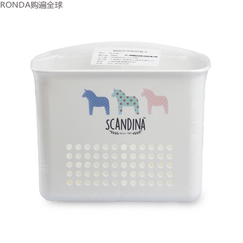 韩国进口SCANDINA卫生间吸盘式壁挂小件收纳筐沥水收纳篮子双格