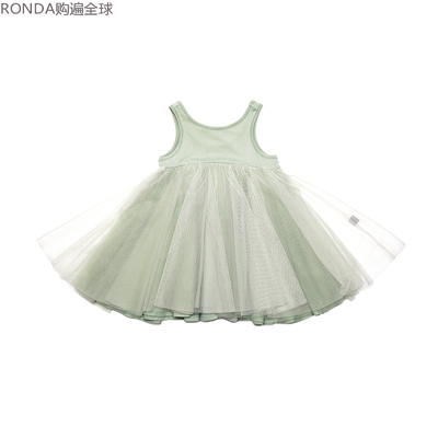 韩国进口dooboo中小童儿童女孩竹纤维无袖公主连衣裙薇薇裙2-8岁