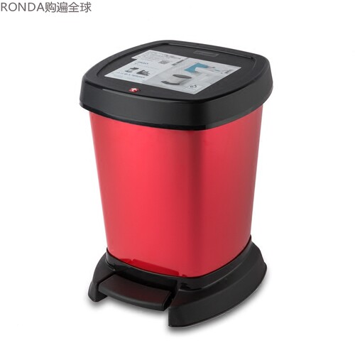 瑞士红色厨房卫生间5L塑料垃圾桶