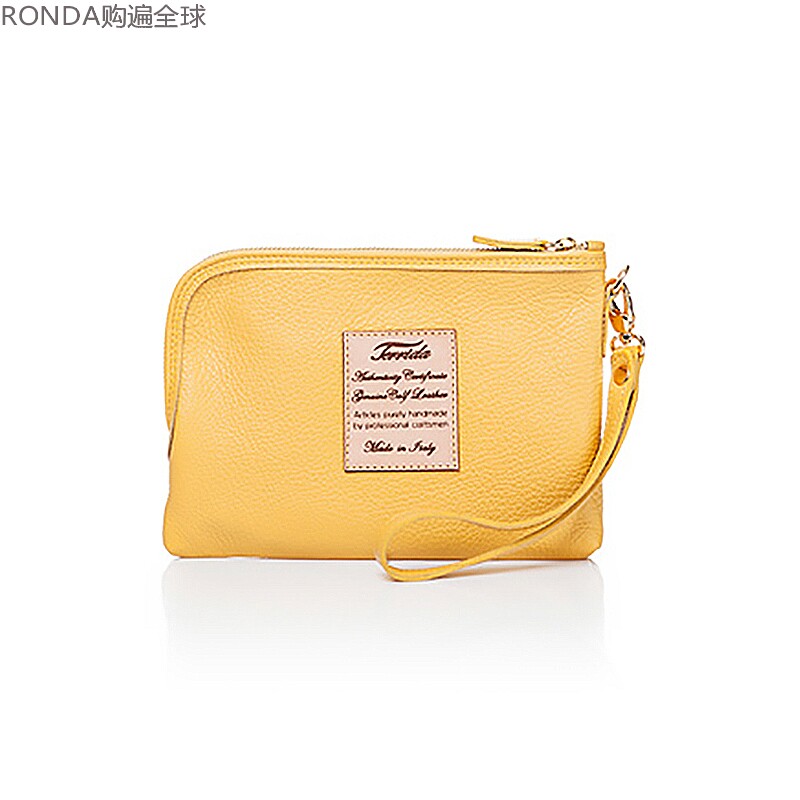 意大利进口Terrida手工牛皮真皮女士 Ipad包 手拎平板电脑包 黄色