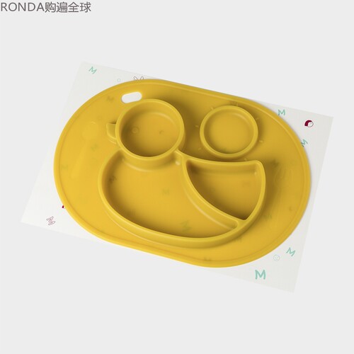 韩国儿童硅胶防滑分格餐盘
