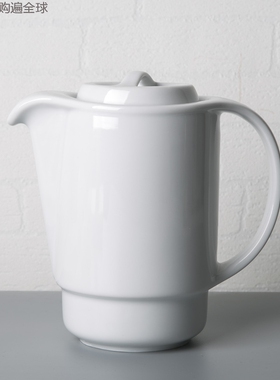 西班牙进口Porvasal 瓦伦西亚纯白色创意欧式陶瓷茶壶 茶具 900ml