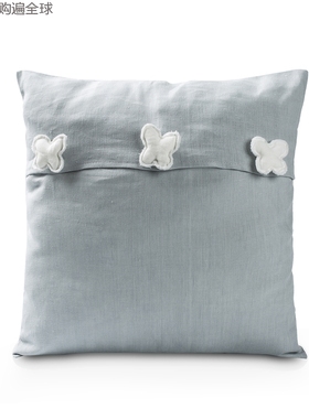 意大利进口SP Giardino Segreto 沙发床上亚麻蝴蝶靠枕抱枕 靠垫