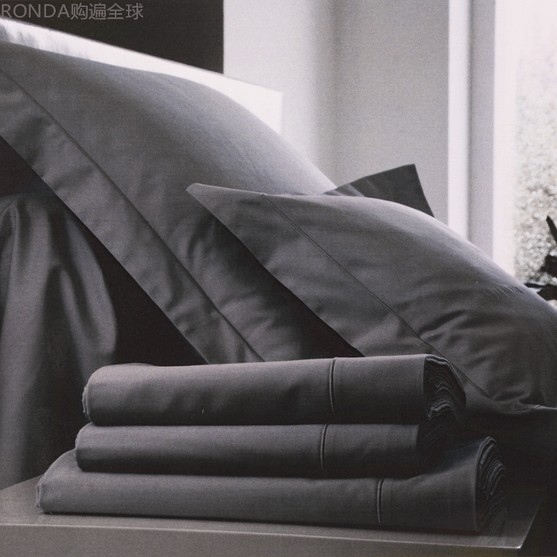 法国进口 Blanc des Vosges贡缎提花灰色纯棉床单 单件250*270cm