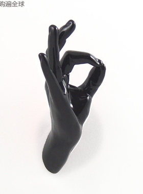 英国进口THELERMONT HUPTON创意装饰壁挂衣帽架挂钩 OK手势 黑色