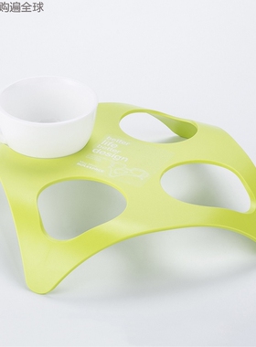 韩国 HOLESPACE 创意家用办公室塑料四孔水杯架子酒杯沥水架 绿色