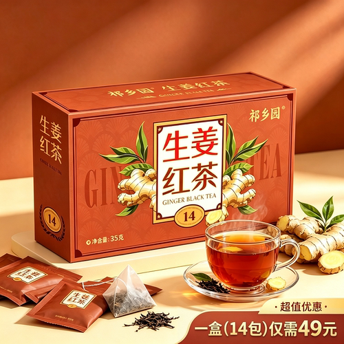 礼品独立包装祛湿暖胃生姜红茶