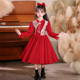 儿童公主裙新年红色裙子过年拜年服冬季 女童连衣裙冬2026冬装 新款