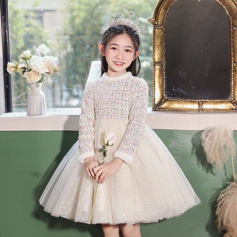 女童礼服轻奢小众高端花童公主裙儿童裙子秋冬款主持人钢琴演出服,童装/婴儿装/亲子装,儿童礼服,淘宝优惠券,粉丝福利购,淘宝优惠卷