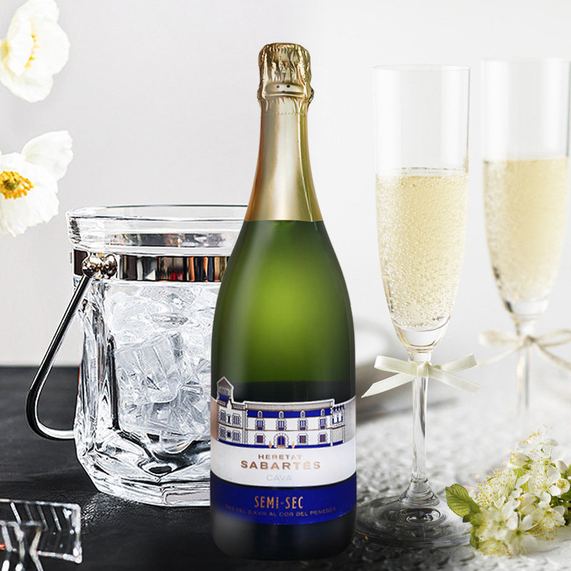 鹰联威诺 苏佩庄园半干起泡酒Cava卡瓦 西班牙原瓶进口微甜气泡酒