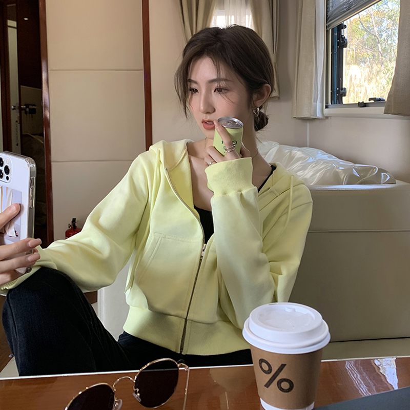 2026秋季连帽卫衣开衫女新款韩版短款宽松休闲百搭长袖外套上衣