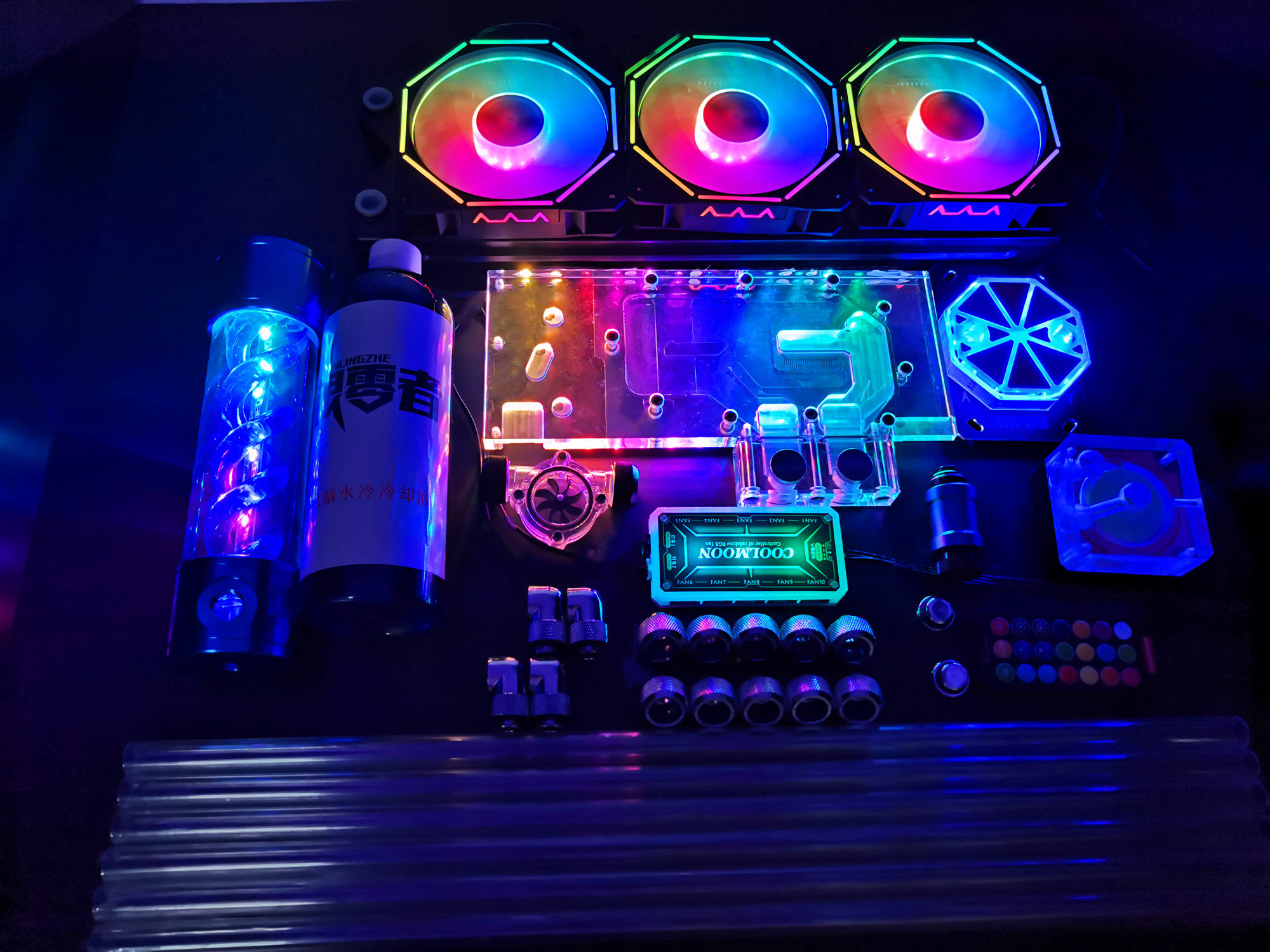 RBW幻彩水冷套水冷 显卡分体套装diy散热水冷 RGB 硬管水冷套装