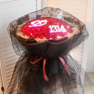 生日情人节礼物送女朋友老婆浪漫表白99朵玫瑰花香皂花肥皂花花束