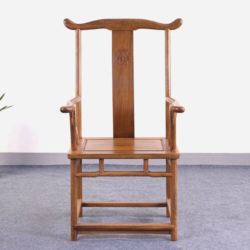红木家具鸡翅木官帽椅实木办公椅仿古老板椅泡茶主人椅圈椅太师椅