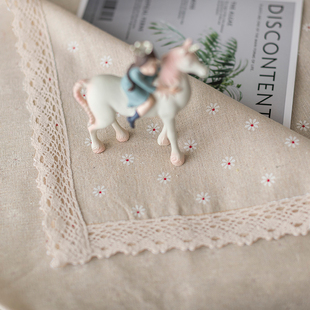 长正方形花边桌布电视柜棉麻田园小清新茶几盖布布艺餐桌布北欧风