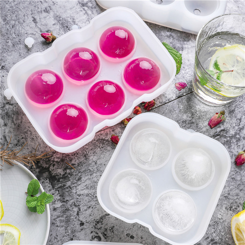 创意无毒硅胶大球形冰格圆形冰球模具威士忌冰块果冻水信玄饼模具