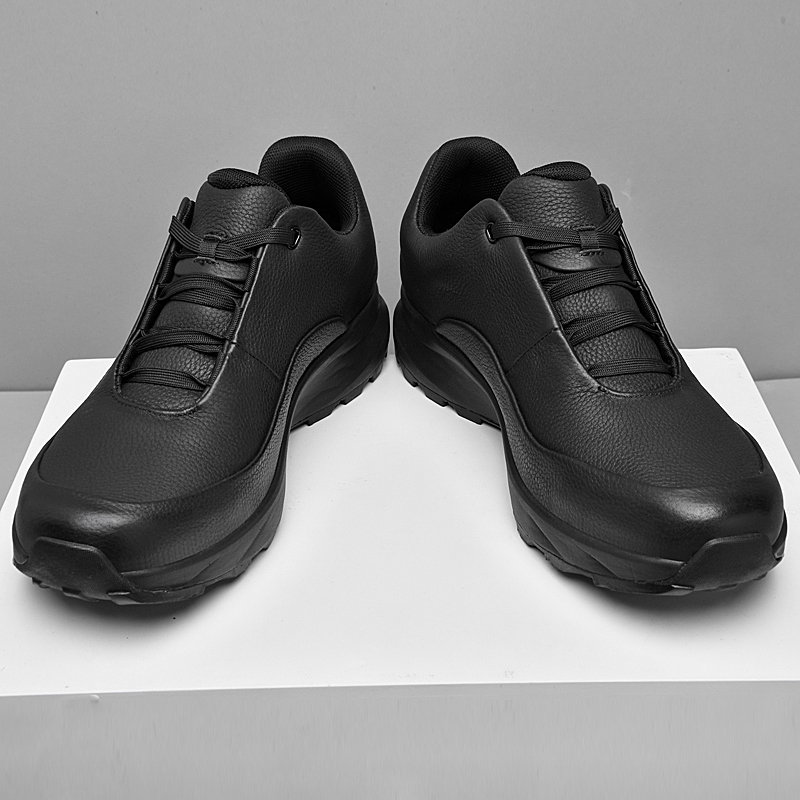 男士头层牛皮鞋夏季潮流百搭黑色徒步登山休闲鞋通勤上班港风男鞋