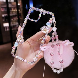 苹果16手机壳带水钻iphone17ProMax透明保护套12清新花边框适用15plus全包防摔女13mini抖音同款xr日韩14新XS