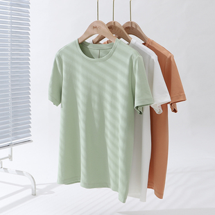 打底上衣 白色短袖 T恤女夏季 大码 胖mm200斤宽松显瘦圆领纯棉基础款