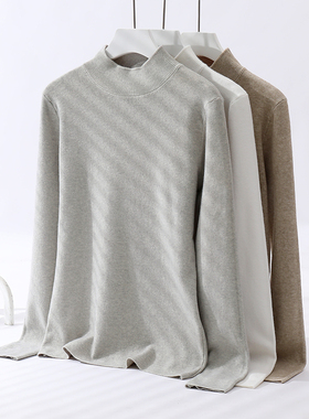 单装原创大码女装秋冬针织半高领打底衫女胖mm200斤内搭毛衣上衣