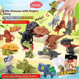咬手指恐龙网红爆款新关节可动霸王三角迅猛甲龙仿真模型男孩玩具
