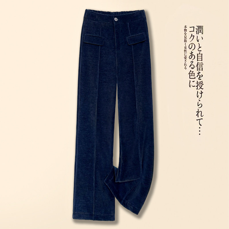 中性雪尼尔窄版阔腿裤女秋冬高腰垂感显瘦通勤休闲灯芯绒软糯风裤,女装/女士精品,大码裤装,淘宝优惠券,粉丝福利购,淘宝优惠卷