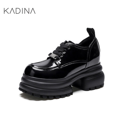 卡迪娜新款时尚休闲女单鞋平跟厚底乐福鞋KWL230101