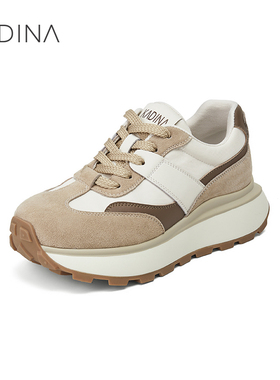 卡迪娜新款运动鞋系带厚底休闲阿甘老爹鞋女KWC240123