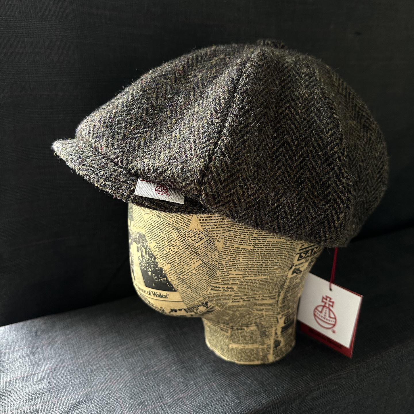 纯羊毛冬哈里斯粗花呢正品授权harris tweed 复古绅士英伦八角帽