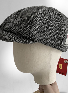 八角帽时尚男女英国正品授权harris tweed 哈里斯羊毛粗花呢报