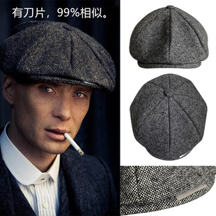 画家帽男贝雷帽八角帽英伦复古浴血黑帮帽剃刀党报童帽秋冬毛呢帽