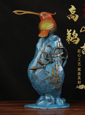 手工彩绘铜高山醍醐摆件