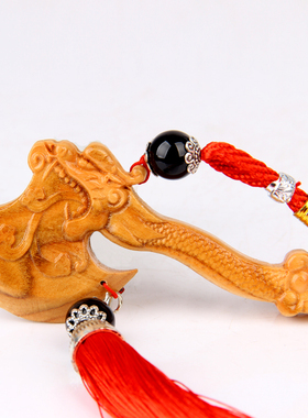 中式桃木斧头福字挂件