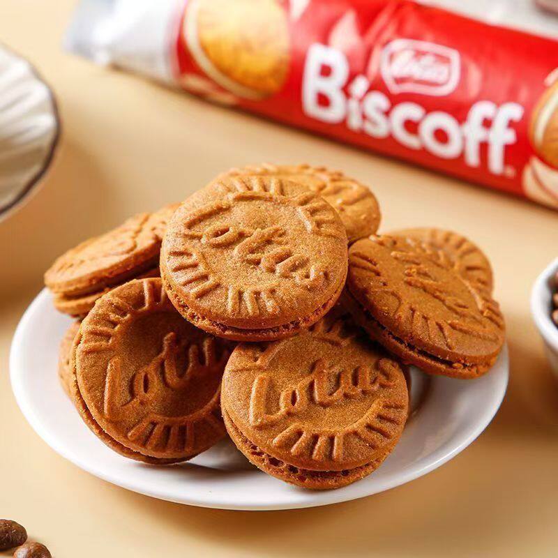 比时咔焦糖夹心饼干110g纯素食香草原味下午茶点心咖啡香酥零食