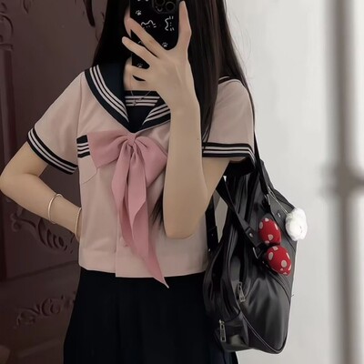 原创jk制服套装正版日系粉色三本改良基础款jk水手服套装女春夏季