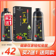 润丝丹一支黑染发剂植物遮白发洗发水纯自然黑色染发膏天然无刺激