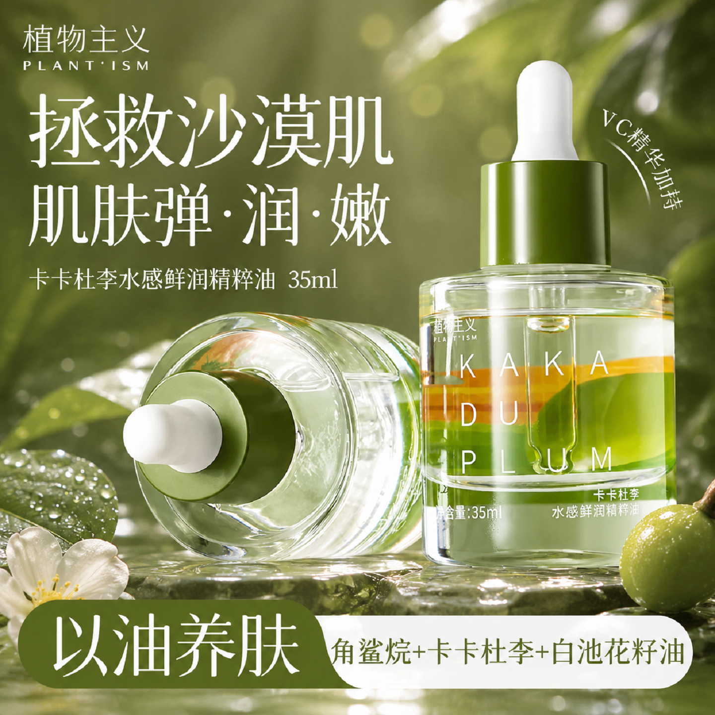 植物主义面部精华油可用脸部油保湿舒缓养肤精油适孕妇女官方正品