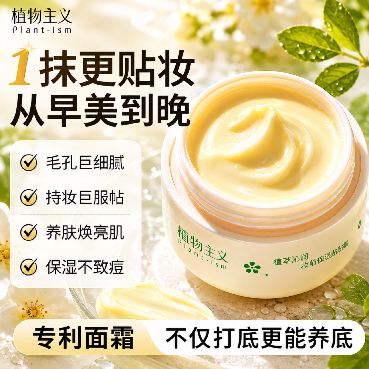 植物主义贴贴霜妆前乳妆前面霜隐形毛孔不卡粉备孕正品妇女旗舰店