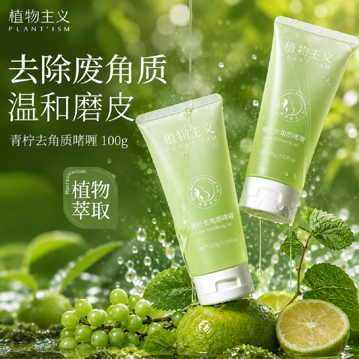 植物主义去角质啫喱面部死皮深层清洁脸部磨砂膏官方旗舰店正品