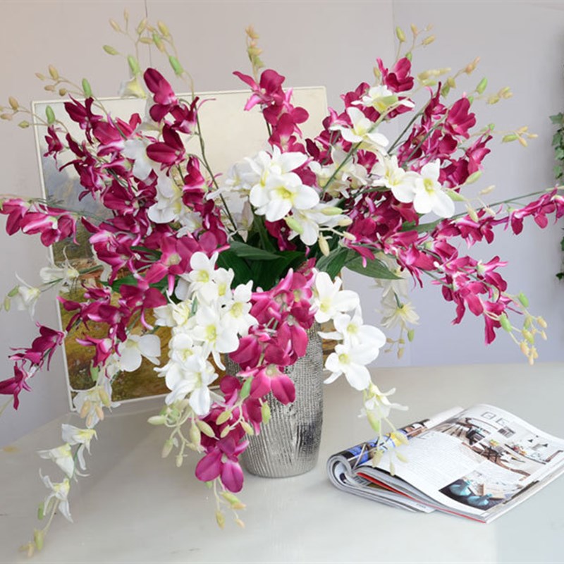 单只小洋兰 吊兰 瓶装装饰花 孔雀装饰绢花 花艺 diy