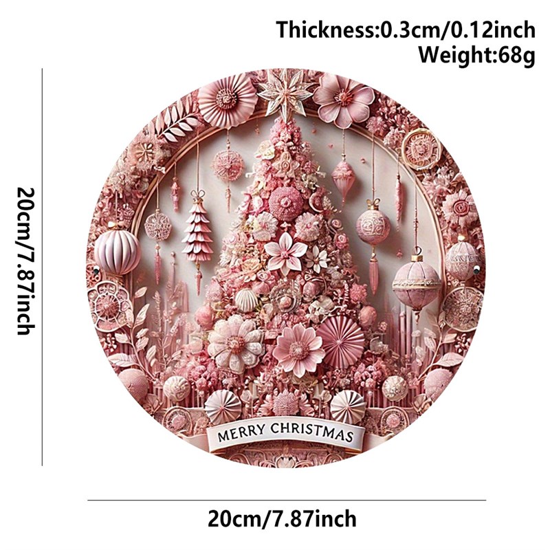 现货圣诞节创意挂饰木质工艺品圆形门牌标志木制挂牌系列装饰挂件