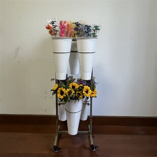 摆摊鲜花架展示架花店花架卖花可移动架子醒花桶架仿真花艺兰花架
